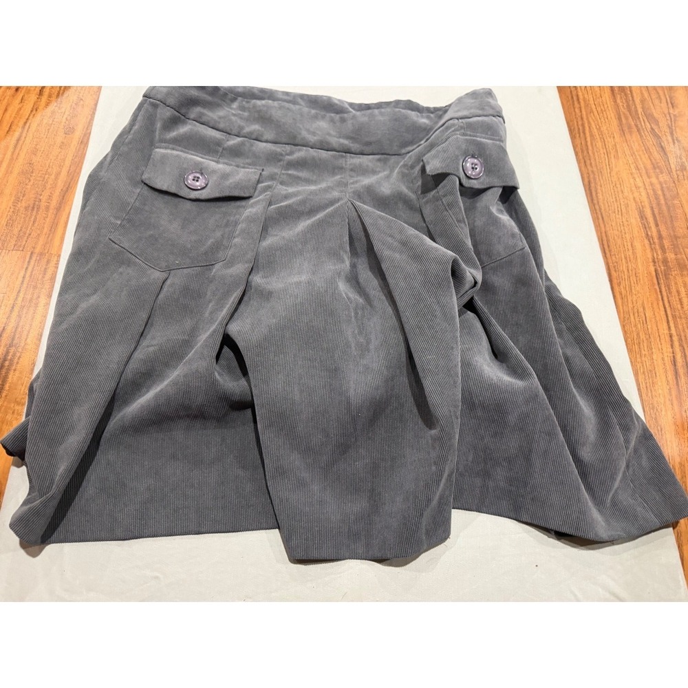 Dark Academia Womens Chelsea & Theodore Corduroy Mini Skirt 14 Gray